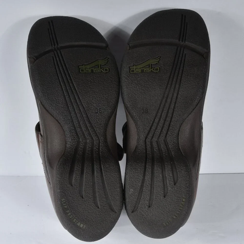 Dansko Kitty Brown Mary Jane Clogs size 38 excellent - Picture 2 of 5